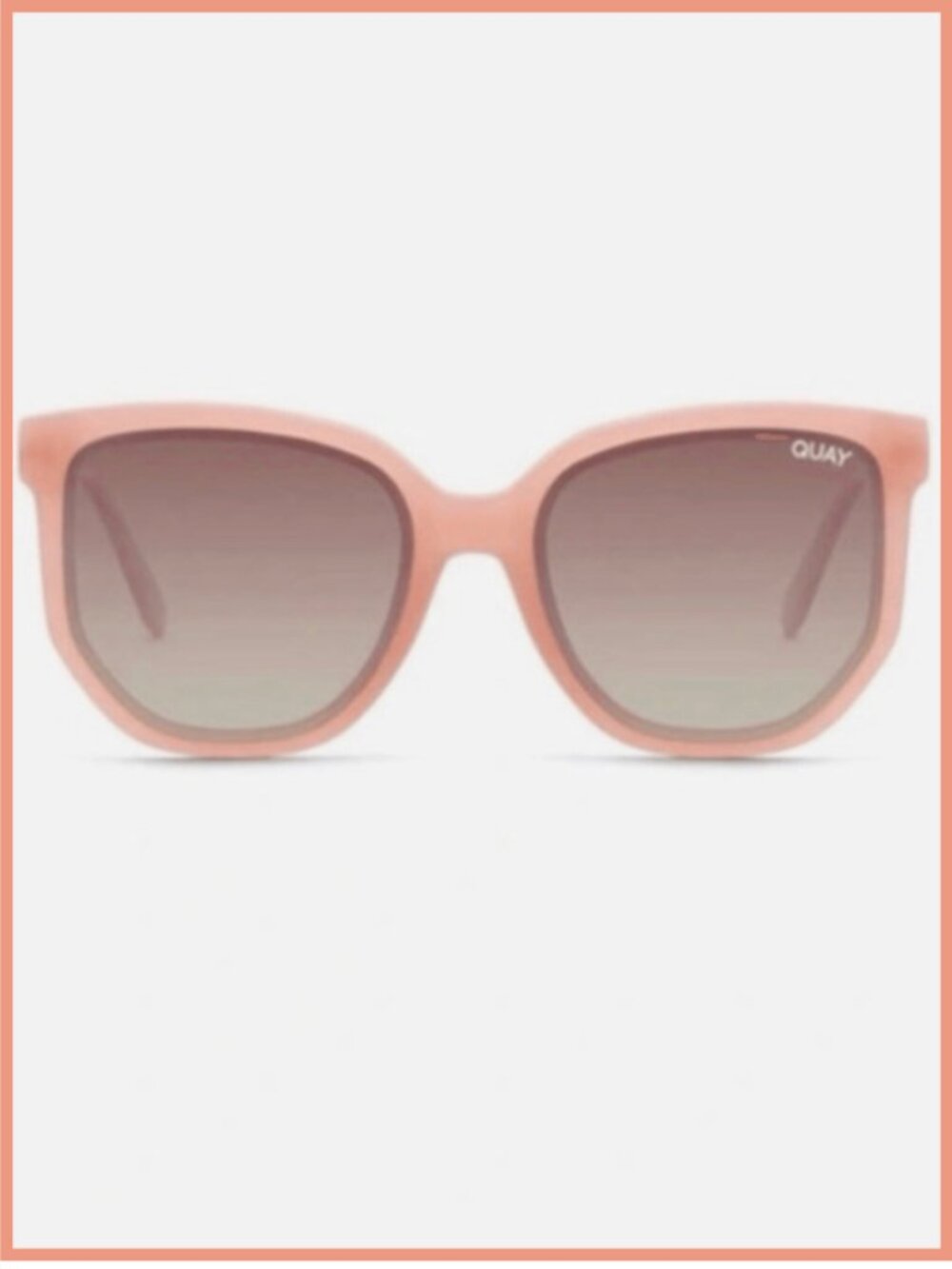 NWT! QUAY Coffee Run Round Oversized Sunglasses Pink Frame /Brown Polarized Lens